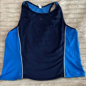 LG Women's Navy and Blue One Piece Swimsuit